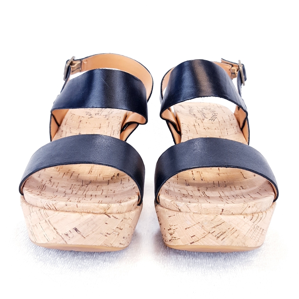 KORK-EASE AUSTIN BLACK LEATHER WEDGE SANDAL - Picture 4 of 16